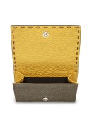 logo embossed tri-fold wallet