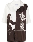 monkey pineapple printed shirt