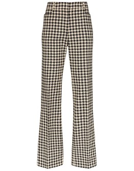 houndstooth slim leg trousers