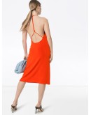 knotted strap midi dress