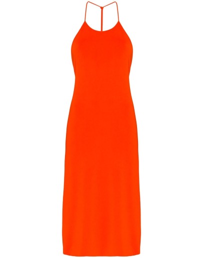 knotted strap midi dress