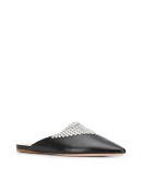 rhinestone mesh flat mules