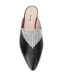 rhinestone mesh flat mules