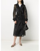 double-breasted organza trench coat