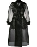double-breasted organza trench coat