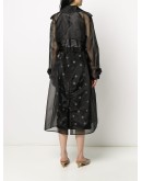 double-breasted organza trench coat