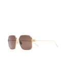 gold tone square frame sunglasses