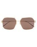gold tone square frame sunglasses