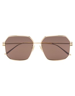 gold tone square frame sunglasses
