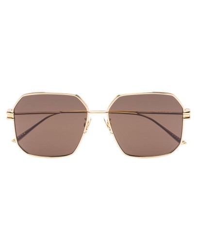 gold tone square frame sunglasses