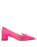 logo plaque mid-heel loafers