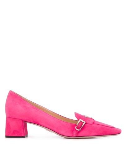 logo plaque mid-heel loafers