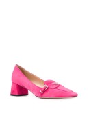 logo plaque mid-heel loafers