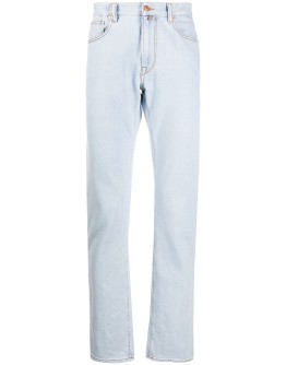 high rise straight-leg jeans