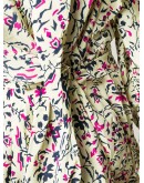 floral-print pleated draped mini dress