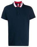 racer stripe collar cotton polo shirt