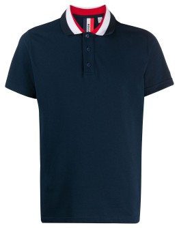 racer stripe collar cotton polo shirt