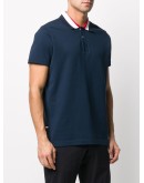 racer stripe collar cotton polo shirt