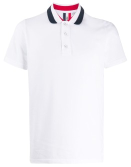 racer stripe collar cotton polo shirt