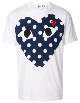 heart print crew neck T-shirt