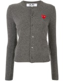 heart logo wool cardigan