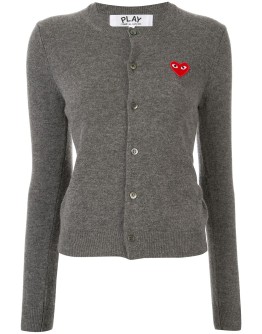 heart logo wool cardigan
