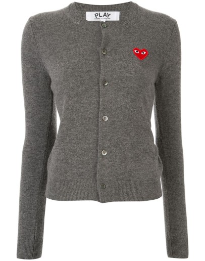 heart logo wool cardigan