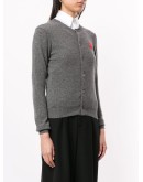 heart logo wool cardigan