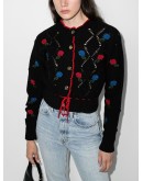rose embroidered cardigan