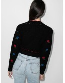 rose embroidered cardigan