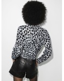 leopard-print knit cardigan