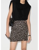 leopard-print houndstooth mini skirt
