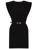 belted silk mini dress