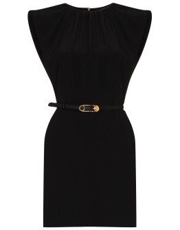 belted silk mini dress
