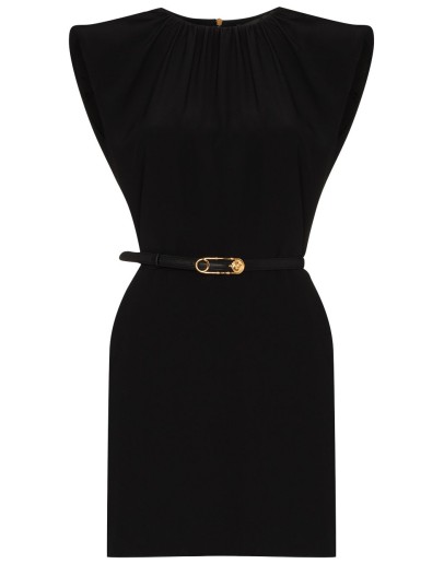 belted silk mini dress