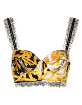 Baroque print bustier top