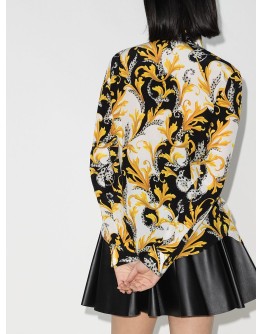 Baroque print long-sleeve shirt