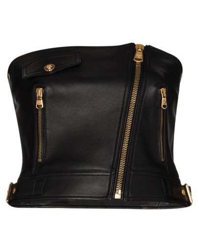 biker-style corset top