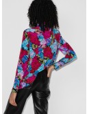 floral-print silk shirt