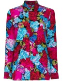 floral-print silk shirt
