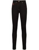 rose embroidered skinny jeans