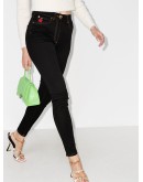 rose embroidered skinny jeans