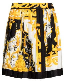 baroque-print skater skirt