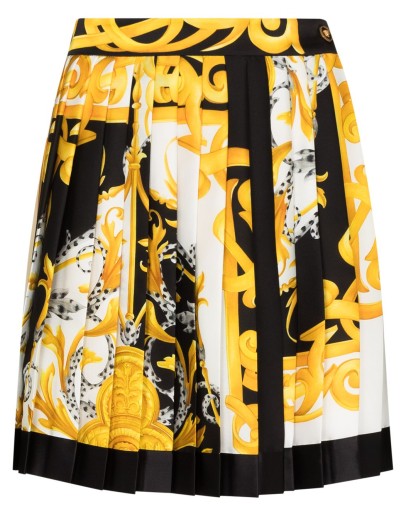 baroque-print skater skirt