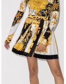 baroque-print skater skirt