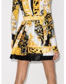baroque-print skater skirt