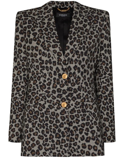 dogtooth leopard print blazer