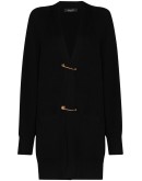 safety-pin chunky-knit cardigan