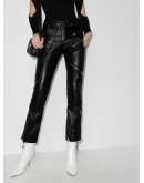 zip-detail cropped trousers