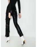 zip-detail cropped trousers